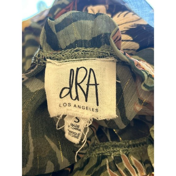 dRA Los Angeles Women's Botanical Sheer Dress Size Small Short Sleeve Maxi Dress - Picture 4 of 4